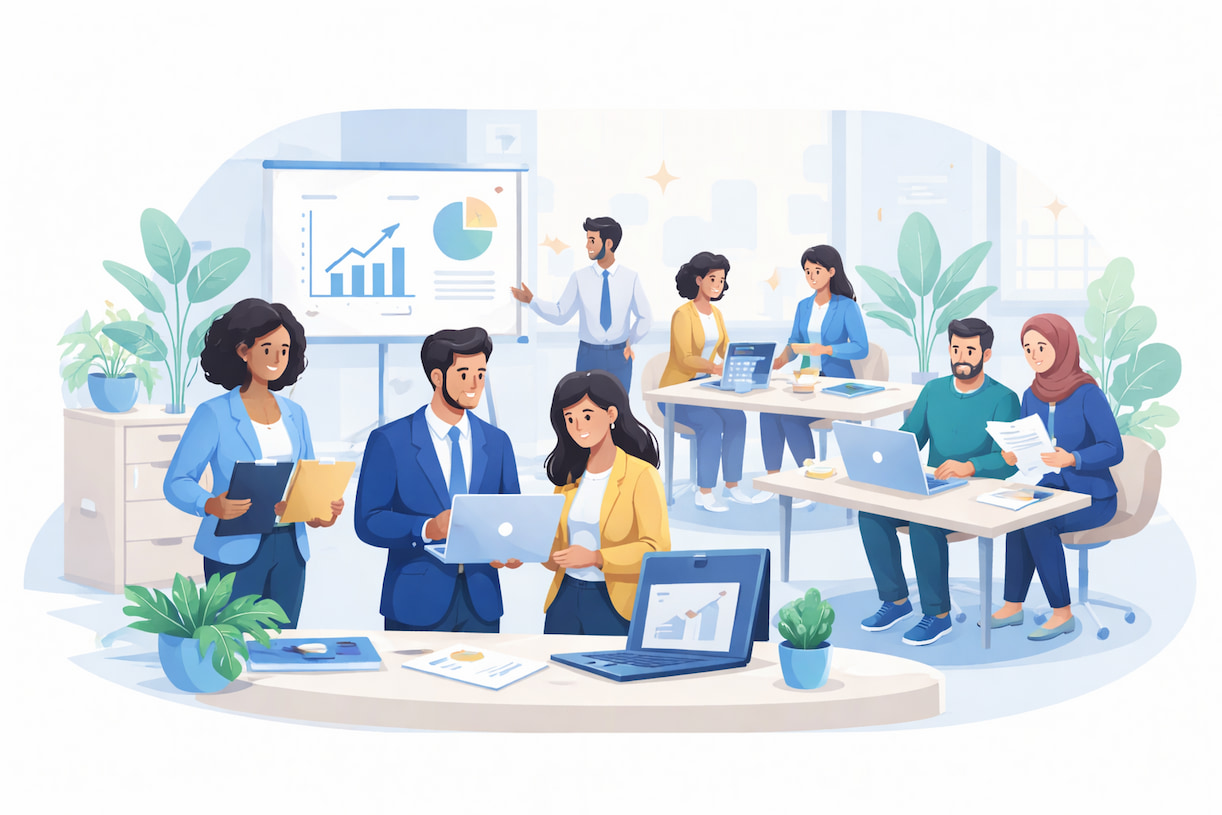 Professional teams illustration